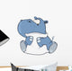 Little hippopotamus. Cartoon Wall Decal