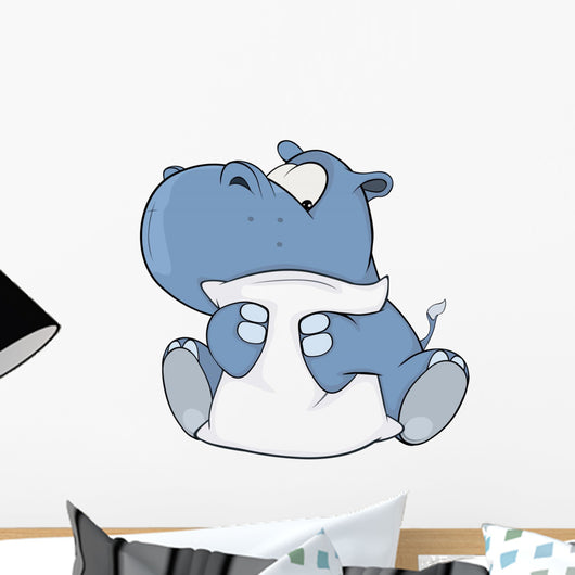 Little hippopotamus. Cartoon Wall Decal