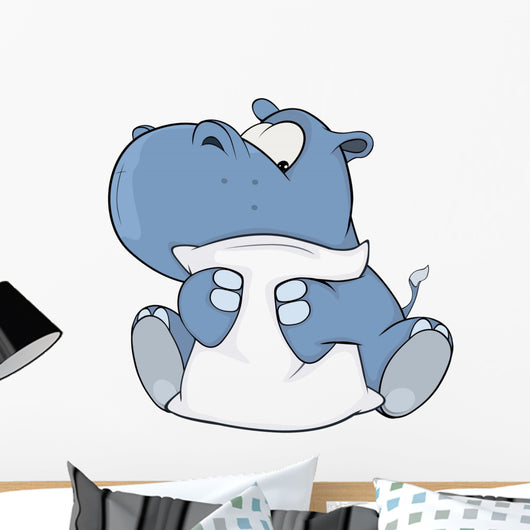 Little hippopotamus. Cartoon Wall Decal