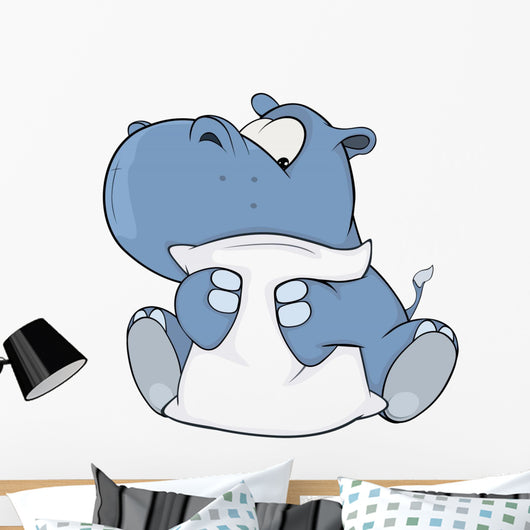 Little hippopotamus. Cartoon Wall Decal