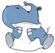 Little hippopotamus. Cartoon Wall Decal