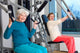 Happy Elderly Women Working Out at the Gym. Wall Decal