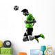 soccer football player young man heading silhouette Wall Decal