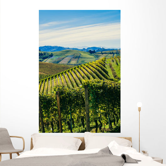 Paesaggio autunnale nelle vigne delle Langhe Wall Decal