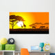 African savanna an evening landscape Wall Decal