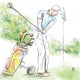 Golfer - Hand drawn illustration converted into vector Wall Decal