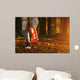 Girl running at sunset Wall Decal