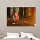 Girl running at sunset Wall Decal