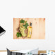 White wine bottle and bunch of white grapes Wall Decal