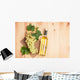 White wine bottle and bunch of white grapes Wall Decal