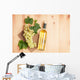 White wine bottle and bunch of white grapes Wall Decal