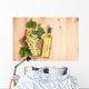 White wine bottle and bunch of white grapes Wall Decal
