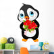 Cute Valentine penguin Wall Decal