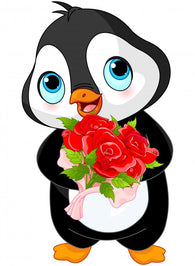 Cute Valentine penguin Wall Decal