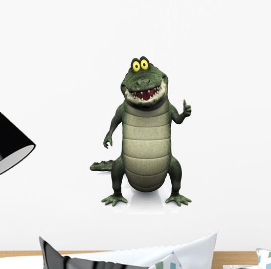 Cartoon crocodile doing a thumbs up. Wall Decal