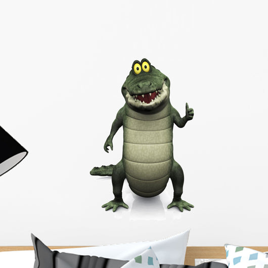 Cartoon crocodile doing a thumbs up. Wall Decal