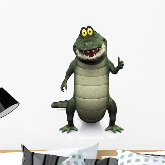 Cartoon crocodile doing a thumbs up. Wall Decal