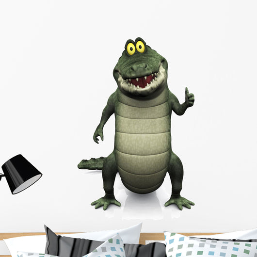 Cartoon crocodile doing a thumbs up. Wall Decal