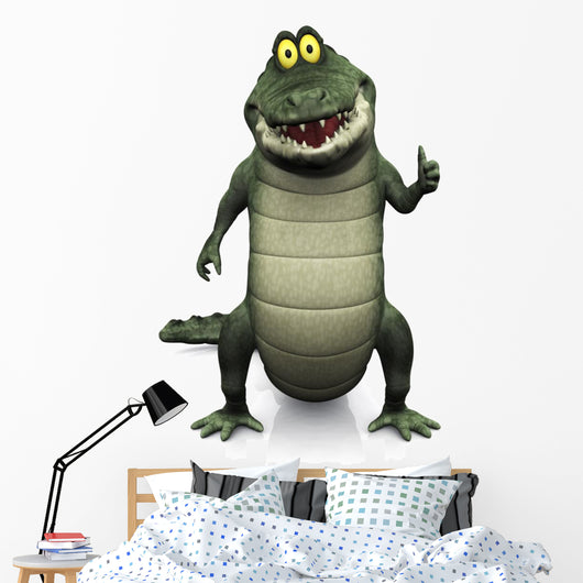 Cartoon crocodile doing a thumbs up. Wall Decal