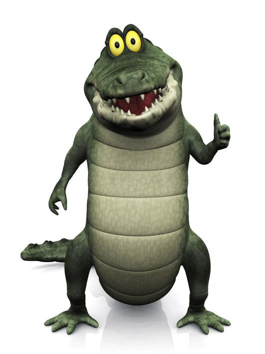 Cartoon crocodile doing a thumbs up. Wall Decal