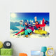 Skiing, winter, snow - family enjoying winter vacation Wall Decal