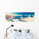 family enjoying skiing Wall Decal