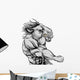 Horse mascot fighting Wall Decal