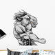 Horse mascot fighting Wall Decal
