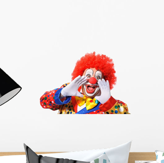Portrait Screaming Clown Wall Decal