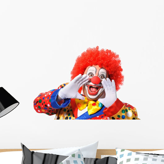 Portrait Screaming Clown Wall Decal