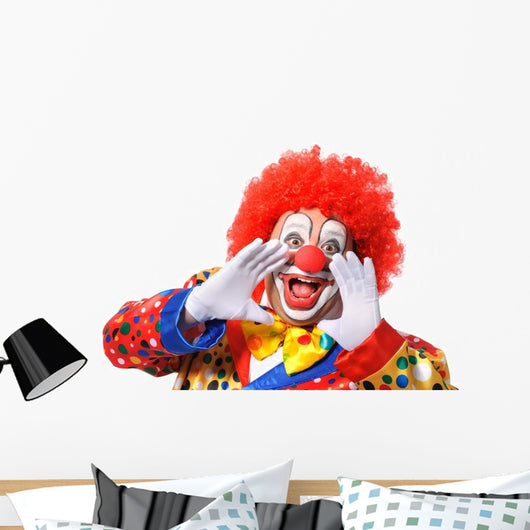 Portrait Screaming Clown Wall Decal