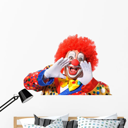 Portrait Screaming Clown Wall Decal