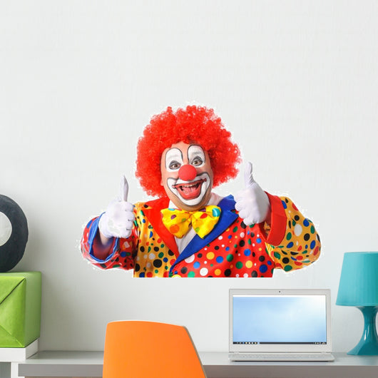 Smiling Clown Giving Thumbs Wall Decal