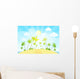 Tropical Island With Palm Tree Ocean Summer Vacation Vector Wall Decal