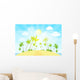 tropical island with palm tree ocean summer vacation vector Wall Decal