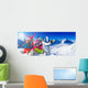 Ski, winter, snow - family enjoying winter vacation Wall Decal