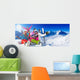 Ski, winter, snow - family enjoying winter vacation Wall Decal