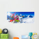 Ski, winter, snow - family enjoying winter vacation Wall Decal