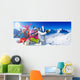 Ski, winter, snow - family enjoying winter vacation Wall Decal