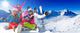 Ski, winter, snow - family enjoying winter vacation Wall Decal