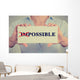 woman hands card crossed off first two letters word impossible Wall Decal