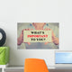 Businesswoman hands holding sign What is important to you  Wall Decal