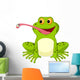Happy frog cartoon catching fly Wall Decal
