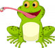 Happy frog cartoon catching fly Wall Decal