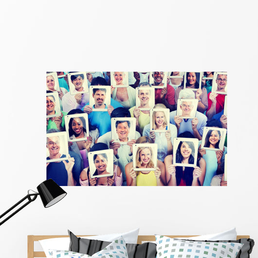 Diversity Casual People Communication Technology Concept Wall Decal