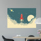 Retro Rocket Spaceship Wall Decal
