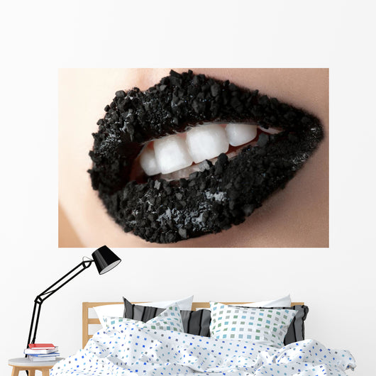 Coal Black Lips Wall Decal