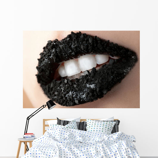 Coal Black Lips Wall Decal