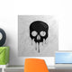 Black Dripping Skull Wall Decal