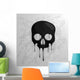 Black Dripping Skull Wall Decal